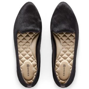 Birdies Black Calf Hair Loafers